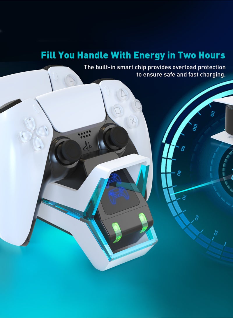 PS5 Controller Charging Station Fast DualSense Charger Dock, Enhanced Playstation 5 Charging Stand with LED Indicators - Image 5